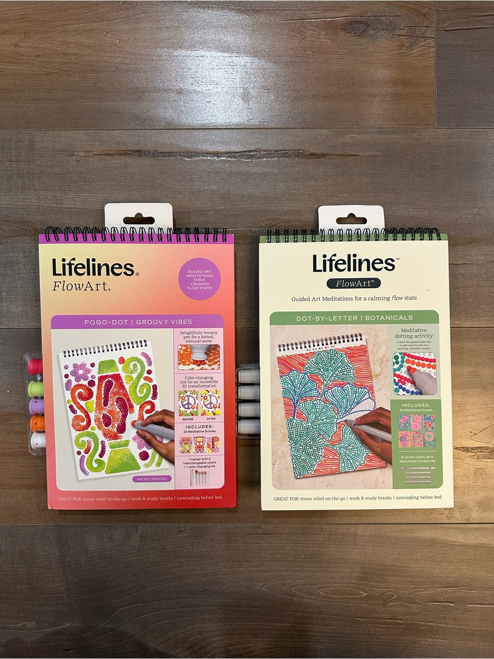 LifeLines FlowArt Guided Dot Art - Groovy Vibes & Botanicals (Set of 2)